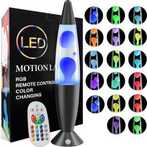 Large Black 17 Colors Changing LED Liquid Motion Lamps with Remote 16 Inch Giant Color Changing Lamp Relax Mood Night Light for Kids Adults Blue Red Pink Purple Green Classic Table Lamp for Boys Girls