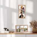 YESKAY 4x6 Collage Picture Frames, 3 Picture Frame 4x6, Rustic Brown Wood Frame with Tempered Glass, 3 Opening 4 by 6 Photo Frame Wall Decor or Tabletop, 1 Pack
