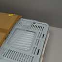 XL Foldable Cat Litter Box with Lid - Jumbo Enclosed Potty - Top Entry Anti-Splashing Toilet - Includes Scoop & 2-in-1 Cleaning Brush (Blue)