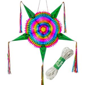 Mexican Pinata  Large 32 Foldable Party Piata with 25-ft Rope Included  Fiesta, Birthday & Cinco de Mayo Decorations - TexMex Fun Stuff (Emerald Green 32")