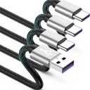 [3Pack 3ft] Compatible with Samsung Galaxy S9 S10 S8 Plus Charger Cord(3A Fast Charging), TPE USB C Type Charger Cable,USB A to Type C Replacement for Samsung A32/A12/A10e/A20/A51 20/9/8,LG-Silver