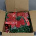 72Feet Christmas Garland, with 36 Red Velvet Bows and 24 Decorative Balls, Non-Lit Greenery Christmas Decoration for Xmas Tree Wreath, Indoor Outdoor Home Mantle Wedding Party