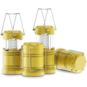 Lichamp 4 Pack LED Camping Lanterns, Battery Powered Camping Lights LED Collapsible Flashlight Portable Emergency Supplies Kit, A4YL