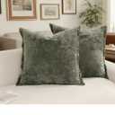 Greek Velvet Throw Pillow Covers Set of 2 20x20 Luxury Soft Solid Pillow Covers for Living Room Bedroom Yard,Army Green