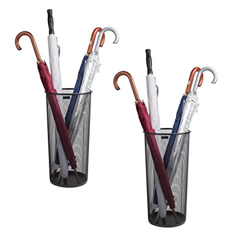 Mind Reader Umbrella Stand, Multi-Purpose Storage Organizers for Office and Entryway, Metal Mesh, Single, Black