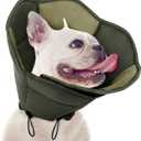 Dog Cone - Soft Cone for Dogs to Stop Licking, Pet E-Collar Alternative After Surgery, Adjustable Pet Recovery Collar for Wound Healing, Army Green Medium