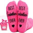 HAPPYPOP Mothers Day Socks - Gifts for Daughter Mother Sister in Law, Grandma Aunt Socks (Best Godmother Ever)