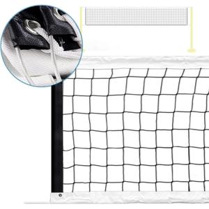 Replacement Professional Sports Volleyball Net with High Strength Cable & Two Side Tape Reinforcement Dowels4 Inch Square Mesh Heavy-Duty Net for Indoor OutdoorStandard 3'H x 32'L