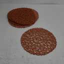 AHHFSMEI Paper Braided Round Placemats Set of 6 Natural Non-Slip Heat Resistant Table Mats for Dining Tables Woven Indoor & Outdoor Place mats(Burnt Orange)