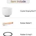 CVNC 440HZ 8 Inch B Note Crown Chakra Frosted Quartz Crystal Singing Bowl with Mallet & O-ring Sound Healing Music Instrument