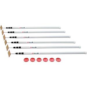 ZIPWALL SLP6 12 Ft Dust Barrier Poles for Remodeling (6-Pack), Silver