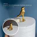 Toilet Paper Holder Stand for 4 Paper Rolls, Bird Style Freestanding TP Holder, Roll Holder Storage - Gold