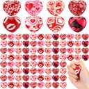 Honoson 108 Pcs Valentines Day Heart Stress Balls Bulk Heart Shaped Mini Foam Stress Relief Balls for Valentines Classroom Exchange Gifts Carnival Reward Supply