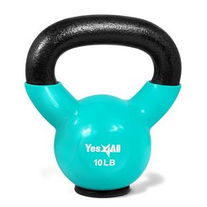 Yes4All Kettlebells Weights Cast Iron Rubber Base For Home Gym and Strength Training, Workout Equipment For Dumbbell Exercise
