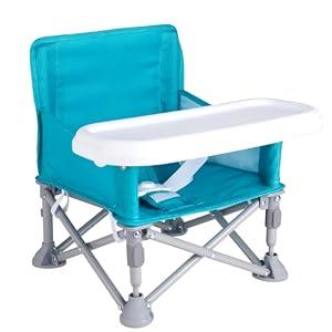 Otrolepota Portable Baby Chair, Folding Booster Seat with Tray for Dining Table Compact Camping Chair for Lawn Beach Travel Babies 6-36 Months
