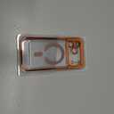 Magnetic for iPhone 17 Pro Max Case with Glitter Integrated Lens Protection, [Glossy Bumper & Shiny Magnetic Ring] [Compatible with Magsafe] Cute Women Girly Case for iPhone 17 Pro Max Cosmic Orange