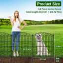 Garden Fence 12 Panel - 30in H x 22.72 ft L, No Dig Rustproof Metal Tall Animal Barrier for Dogs Rabbits, Decorative Outdoor Border for Yard, Patio, and Flower Beds