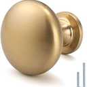 NIZADO 12 Pack Warm Gold Drawer Knob Solid Kitchen Cabinet Hardware,Champagne Bronze Cabinet Knob Antique Brass Dresser Knob Euro Style Furniture Hardware,Diameter:1-1/5 "