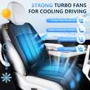 Upgraded Cooling Car Seat Cover Front Seat with Blowing&Suction, 12V-24V Ventilated Car Seat Cushion with 2 Turbo Fans, 3-Speed Adjustable Universal Fit Breathable Car Cushion for Summer Driving-Black