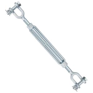 3/4" Jaw Jaw Turnbuckle Galvanized Jaw and Jaw Turnbuckle, Jaw Jaw Closed Body Marine Turnbuckle Jaw, 8000lbs Working Load Limit, Durable for Wire Rope Cable (3/4" x 9")