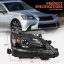 Passenger Side Xenon Headlight Compatible with 2013-2015 GS350/GS450h Headlamp w/o AFS Replaces 8114530F80 LX2503161 Right