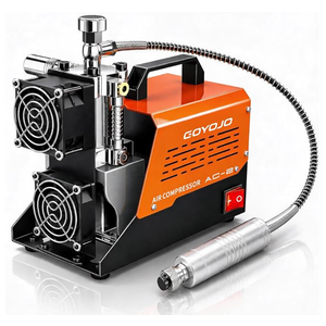 GOYOJO AC-2 PCP Air Compressor, 4500Psi/30Mpa Portable Oil-Free Pump for PCP Air Rifles & HPA Paintball Tanks, Dual Power 12V DC & 110V/220V AC with Converter, Safety Pressure Relief Valve
