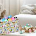 DDBASKET Easter Basket for Kids Gift Bunny Baskets Empty Baby Basket for Boys and Girls Rectangular Toy Storage Bins Organizer Bin Box Cute Egg Room Decor for Home(Bule Easter)