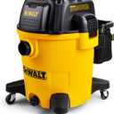 DEWALT 12 Gallon Poly Wet/Dry Vac, 5.5 HP Shop Vacuum Wet Vacuum Cleaner for Workshop, Jobsite, Commericial Area, Large Pick-Up Capacity, Yellow,DXV12P