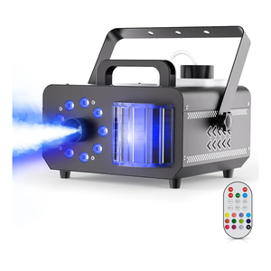 1200W 3 in 1 Fog Machine,9 RGB with Lights,Magic Ball Strobe Effect Lights Led 14 Color Fog Smoke Machine Dj Party Wireless Control,3000CFM,1L Fuel Tank for Halloween Christmas Wedding Outdoor