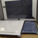 Large 3D Textured Framed Blue and White Abstract Wall Art for Living Room, 3 Piece Modern Artwork for Walls, Minimalist Navy Blue Geometric Paintings for Hallway, Stair, Office Wall Decor 24x36 In