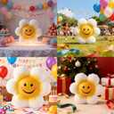 SOBEIT Piggy Bank for Girls Boys Kids, Cute Smiley Flower Piggy Bank, 7.87inch Ceramic Coin Bank Money Bank for Birthdays, Christmas, Baby Shower, Newborn Keepsake, Back-to-School Gift, Nursery Decor