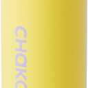 CHAKO LAB Insulated Stainless Steel Water Bottle, BPA-Free Sports Water Bottle,Spout and Straw,Leak Proof Locking Lid,Designed for Travel, School, and Sport,BPA Free,23 oz,Lemon
