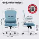 TRALT Office Chair - Ergonomic Desk Chair with Adjustable Lumbar Support, Mesh Computer Chair, Executive Chairs for Home Office Comfortable Lumbar Support,Sky Blue, Pack of 1