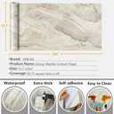 VEELIKE Glossy Beige Gold Liquid Marble Contact Paper for Countertops Waterproof Peel and Stick Countertops for Kitchen Marble Wallpaper 15.7''x354'' Self Adhesive Countertop Vinyl for Bathroom Walls