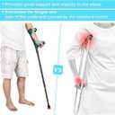 Forearm Crutch for Adults(x1 Unit), Forearm Crutch with Cuffs, Anti-Drop, Crutch for Walking, Forearm Crutch Lightweight Adjustable, Aluminum Forearm Crutch, Black Crutch (Single Black)