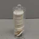 Dandat 20 Pcs Round Makeup Sponge with Acrylic Container Compact Powder Puff Cosmetic Sponge Round Foam Pad Beauty Face Makeup Foundation Powder Blender for Wet and Dry Dual Use(White)