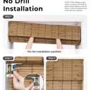 UNISHADES No Drill Cordless Bamboo Roman Shades, 27x64 in, Teak