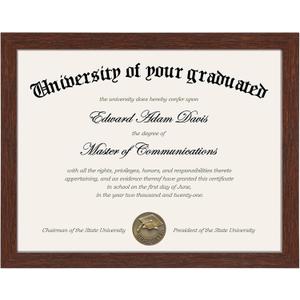 upsimples Certificate Frame with Clear Plexiglass, 8.5 by 11 Picture Diploma Document Degree Frames for Wall and Tabletop, Mahogany,1 Pack