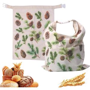 Reusable Beeswax Bread Bags for Homemade Bread,Sourdough Bread Bag with Zipper,Eco-Friendly Cotton Large Food Storage Bags to Keep Fresh,Bakery Essentials(2 Pack)