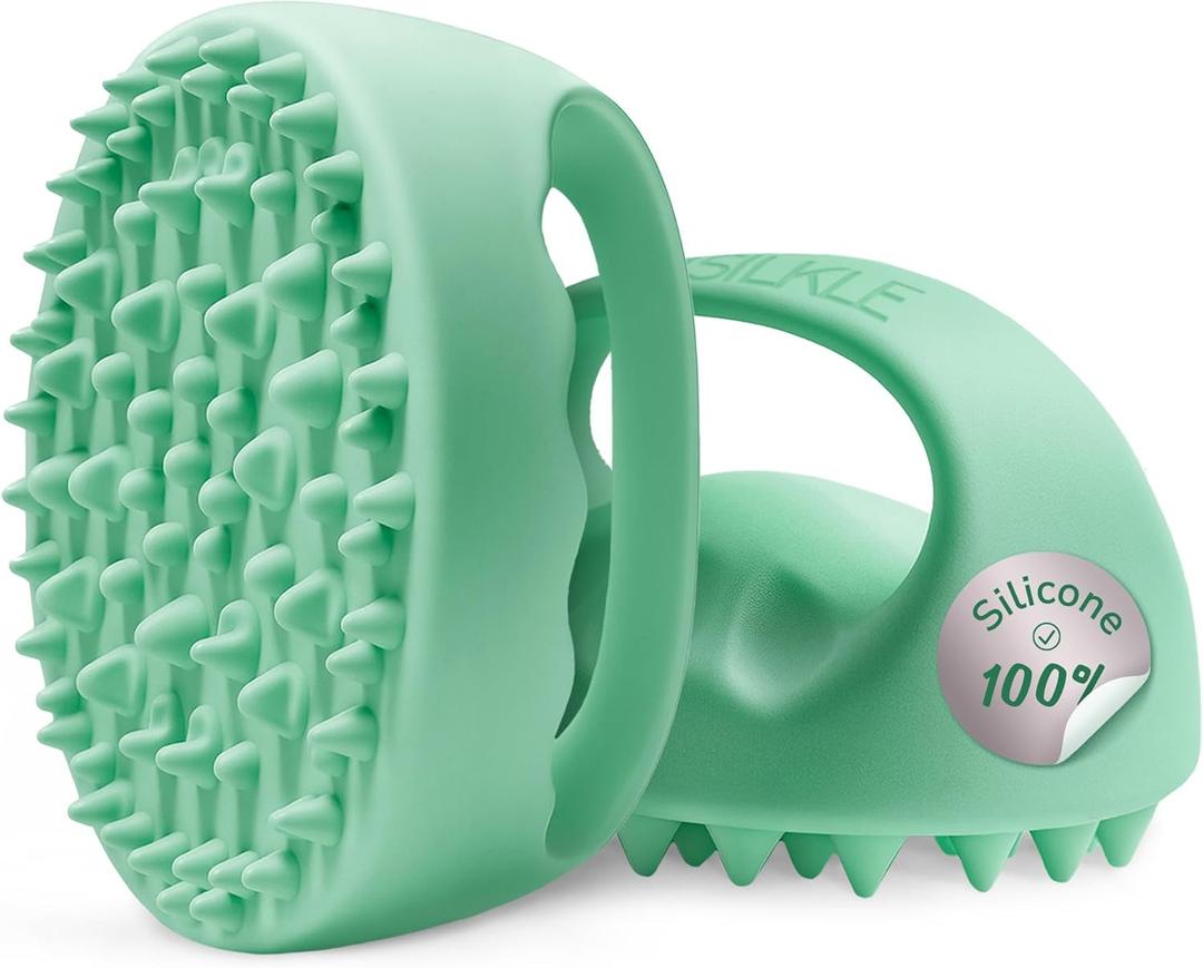 Anti-Cellulite Silicone Massager Brush - Deep Tissue Body Scrubber for Cellulite Remover, Skin Firming & Lymphatic Drainage - Exfoliating Massage Tool with Grip Handle for Legs & Body - Green