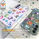 Compatible with Samsung Galaxy S23 Cases with Design, Cute Transparent Phone Case for Women Girls Girly with Heavy Duty Protective Bumper (Clear Dogs Paws)