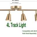 4 Light Track Lighting Kit, Matt Brass Finish Adjustable with Moden Flush Mount Ceiling Spotlight for Kitchen,Living Room,Home Improvement