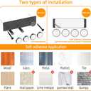 Hair Dryer Holder Wall Mounted with 4-Adsorption, Self Adhesive Blow Dryer Holder for Power Plug, Diffuser and Nozzles Accessories Organizer, Matte Black