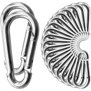 50Pack Heavy Duty Carabiners M8 5/16" Spring Snap 3Inch Zinc-Galvanized Steel Carabiner Clips Chain Quick Links Safety Connector for Hammock Swing Fitness Gym Outdoor Supplies Boating
