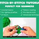 2 x Amigo Rumi Cute Dinosaur Beginners Crochet Kit - Learn How to Crochet Starter Kit - 3+ Hour Video Tutorials & Crocheting Book - Easy to Stitch Yarn - Amigurumi Stuffed Animal for Kids 12+ & Adults (T-Rex + BONUS Crochet Course (Green & Yellow))