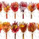 12PCS Fall Dried Flowers Bouquet for Vase Various Dried Wildflowers with Stems Mini Handmade Wildflowers Natural Real Flowers Bulk Flowers for Crafts DIY Wedding Decor (Fall,Burnt Orange Se (5.9 x 3.6 x 1.6 inches)