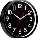 AKCISOT Wall ClockModern Black Silent Non Ticking Wall Clocks Battery Operated 10 Inch,Small Analog Classic Clock Decorative for Bedroom, Kitchen, Home Office, Bathroom, School, Living Room