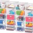 IRIS USA 20-Pack Storage Bins with Lids, 6 Quart, Shoe Boxes Clear Stackable Containers Organize Shoes Closet Shelves, Classroom Organization Teacher Tools, Game Storage - BPA-Free Plastic