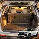 GYGY Cargo Mat Trunk Liner with Backrest Mats, Fit for 2021-2025 2026 Jeep Grand Cherokee L (Fits 3rd Row 6 & 7 Passenger L Models Only), All Weather Waterproof TPE Rear Cargo Tray