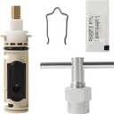 Bathroom Shower Valve Kit, Cartridge Removal Tool, Compatible with Moen 1222 One-Handle Posi Temp Faucets, Durable Brass & Plastic, Included Cartridge Puller Tool, Retainer Clip, Silicone Oil